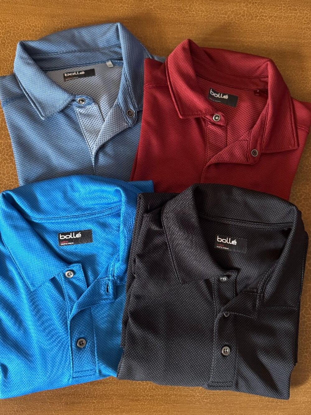 Bolle Short Sleeve Polo Style Collar Dress Shirt - Size Large - Lot of 4